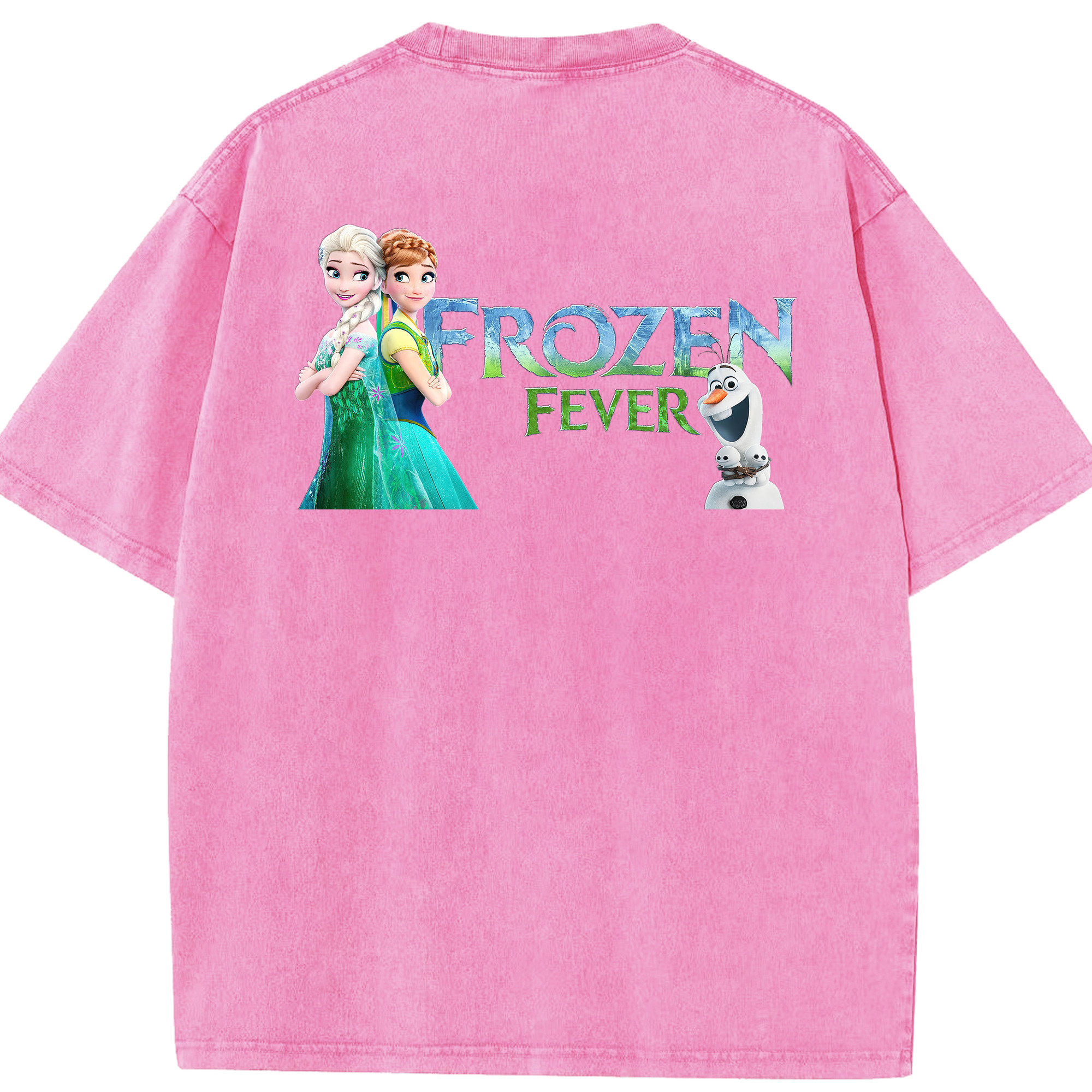 （画像用） アナと雪の女王 アンナ エルサ Frozen Anna Elsa 綿100% ヴィンテージ風 半袖Tシャツ（背面プリント）